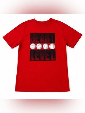 Children’s Place XL Red Beast Baseball Graphic Tee Youth Short Sleeve Shirt